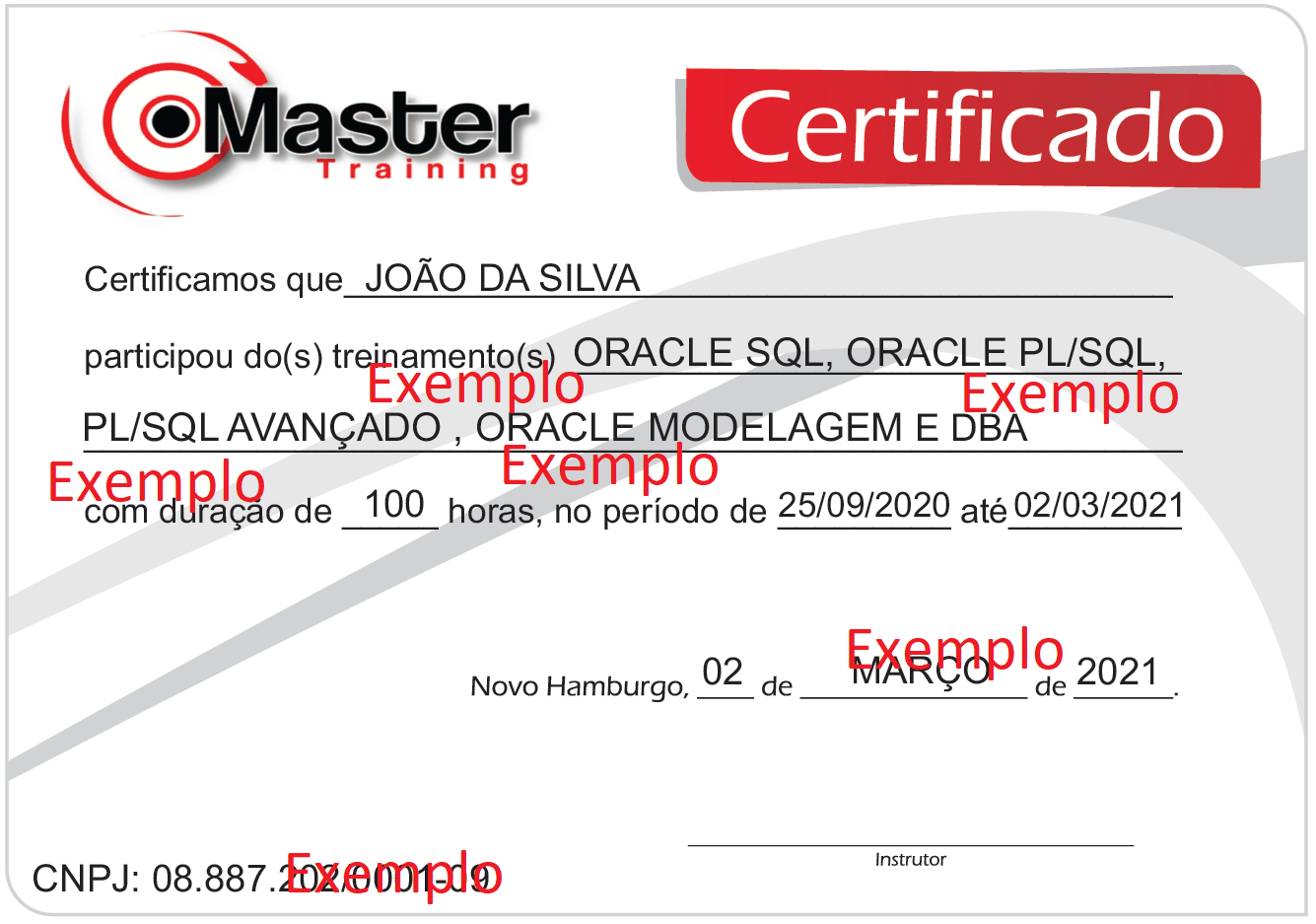 Certificado MasterTraining